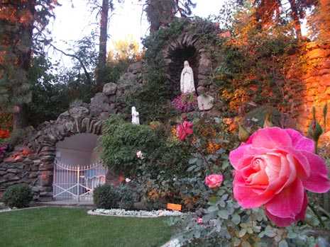 Marble statue of Our Lady of Lourdes
