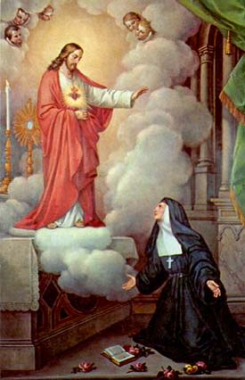 Our Lord revealing His Sacred Heart to St. Margaret Mary